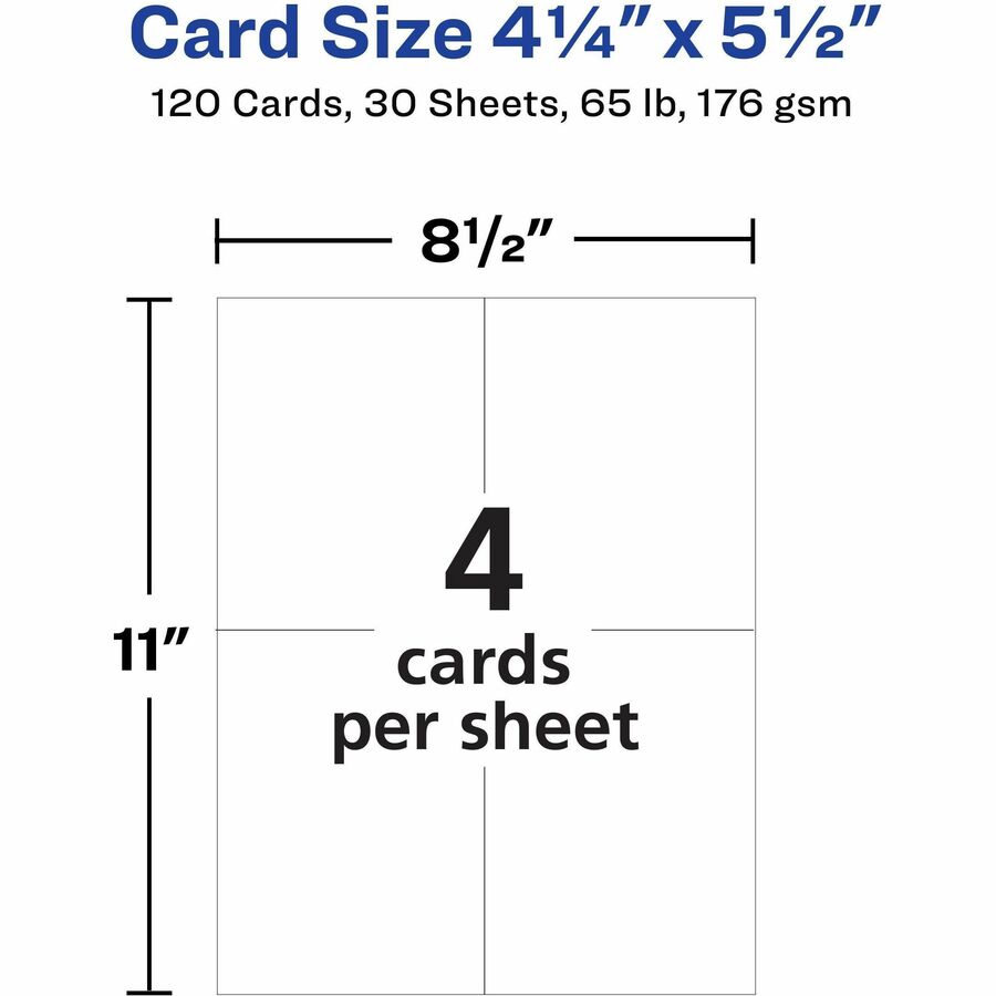 Avery Invitation Card, Sold as 1 Box, 120 Sheet per Box