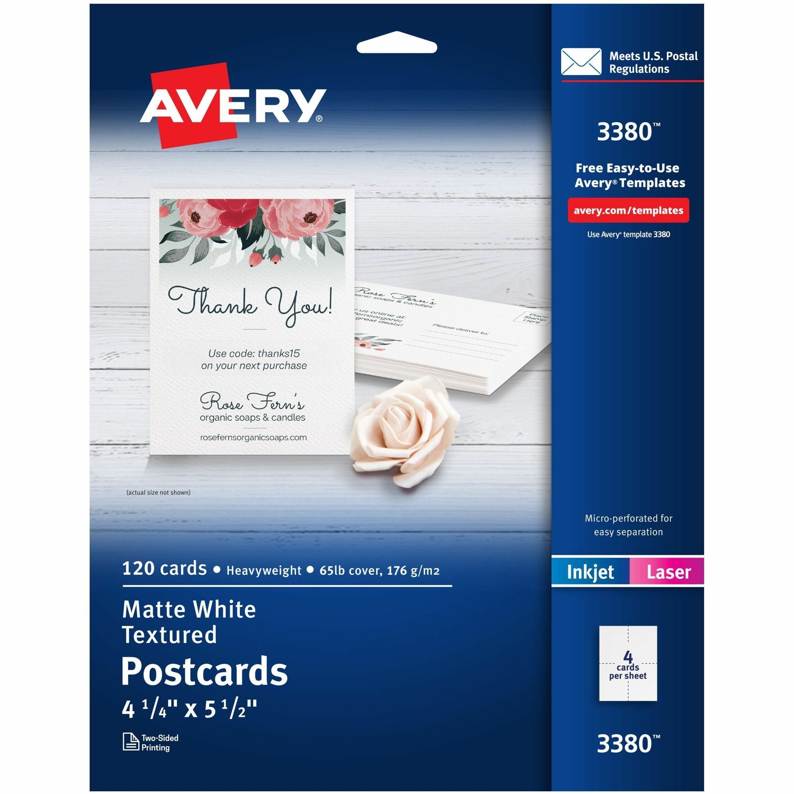Avery Invitation Card, Sold as 1 Box, 120 Sheet per Box