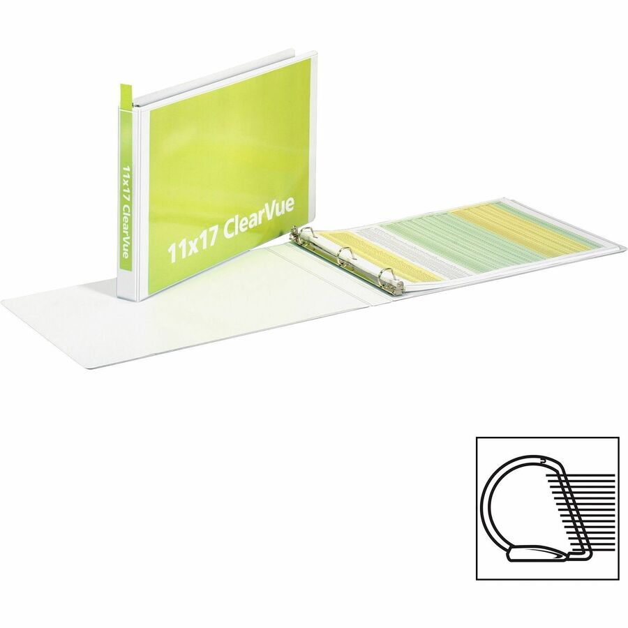 Cardinal 11" x 17", ClearVue Slant-D Ring Binder, Sold as 1 Each - 2