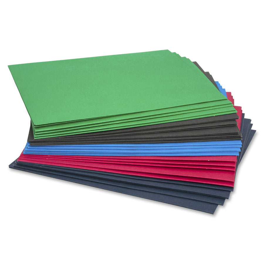 Business Source Letter Recycled Pocket Folder - 8 1/2" x 11" - 100 Sheet Capacity - 2 Internal Pocket(s) - Paper - Assorted - 35% Recycled - 25 / Box - 