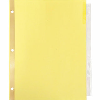 Business Source Insertable 5-Tab Ring Binder Indexes - 5 x Divider(s) - 5 Tab(s)/Set2" Tab Width - 8.5" Divider Width x 11" Divider Length - Letter - 3 Hole Punched - Buff Divider - Clear Tab(s) - Mylar Reinforcement, Insertable, Reinforced Edges, Te