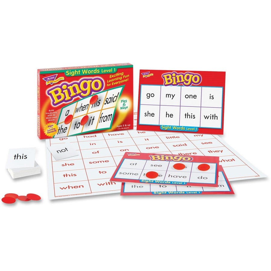 Trend Sight Words Bingo Game - Theme/Subject: Learning - Skill Learning: Reading, Vocabulary - 5-8 Year - Multi - 