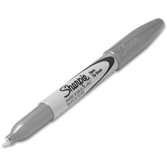 Sharpie Metallic Permanent Markers - Fine Marker Point - 0.5 mm Marker Point Size - Chisel Marker Point Style - Silver - 2 / Pack - 