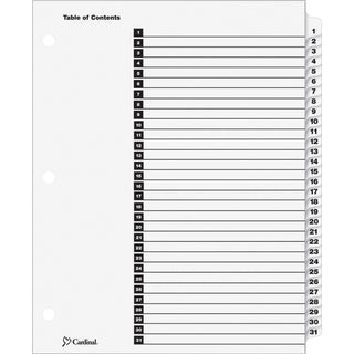 Cardinal OneStep Printable Table of Contents Dividers, Sold as 1 Set - 1