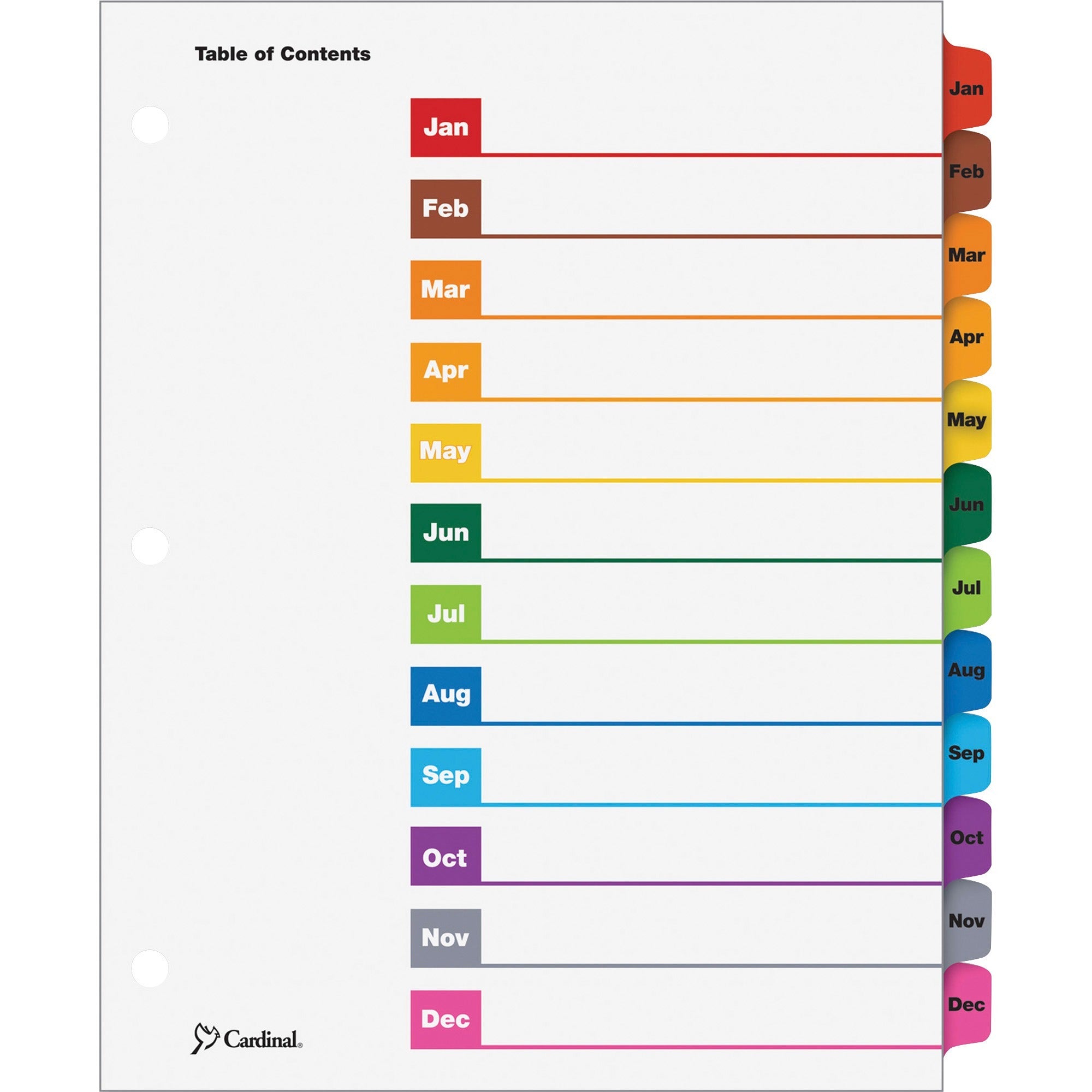 Cardinal OneStep Printable Table of Contents Dividers, Sold as 1 Set