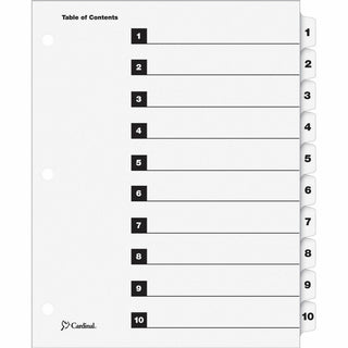 Cardinal OneStep Printable Table of Contents Dividers, Sold as 1 Set - 1