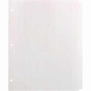 Business Source 3-Ring Plain Tab Indexes - 5 Write-on Tab(s)2" Tab Width - 8.5" Divider Width x 11" Divider Length - Letter - 3 Hole Punched - White Divider - Recycled - Mylar Reinforced Edge, Punched - 100 / Box