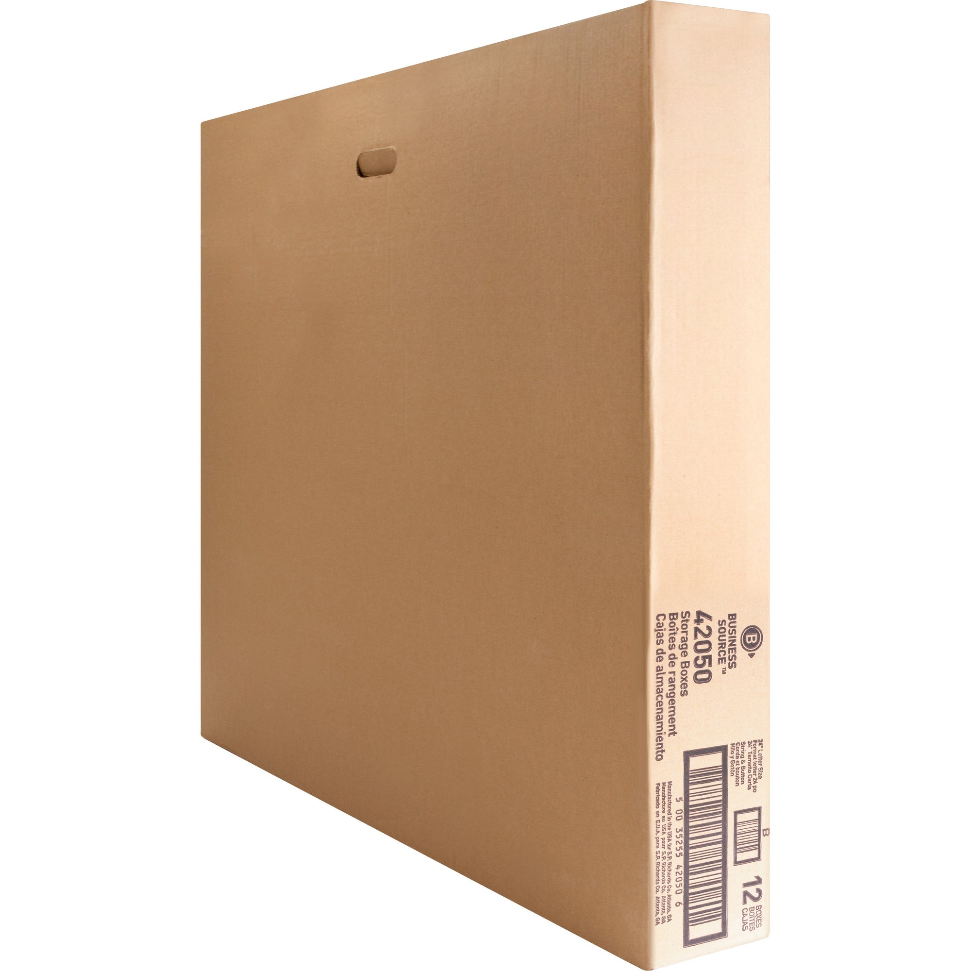 Business Source Light Duty Letter Size Storage Box - External Dimensions: 12" Width x 24" Depth x 10"Height - 350 lb - Media Size Supported: Letter - Light Duty - Stackable - White - For File - Recycled - 12 / Carton - 