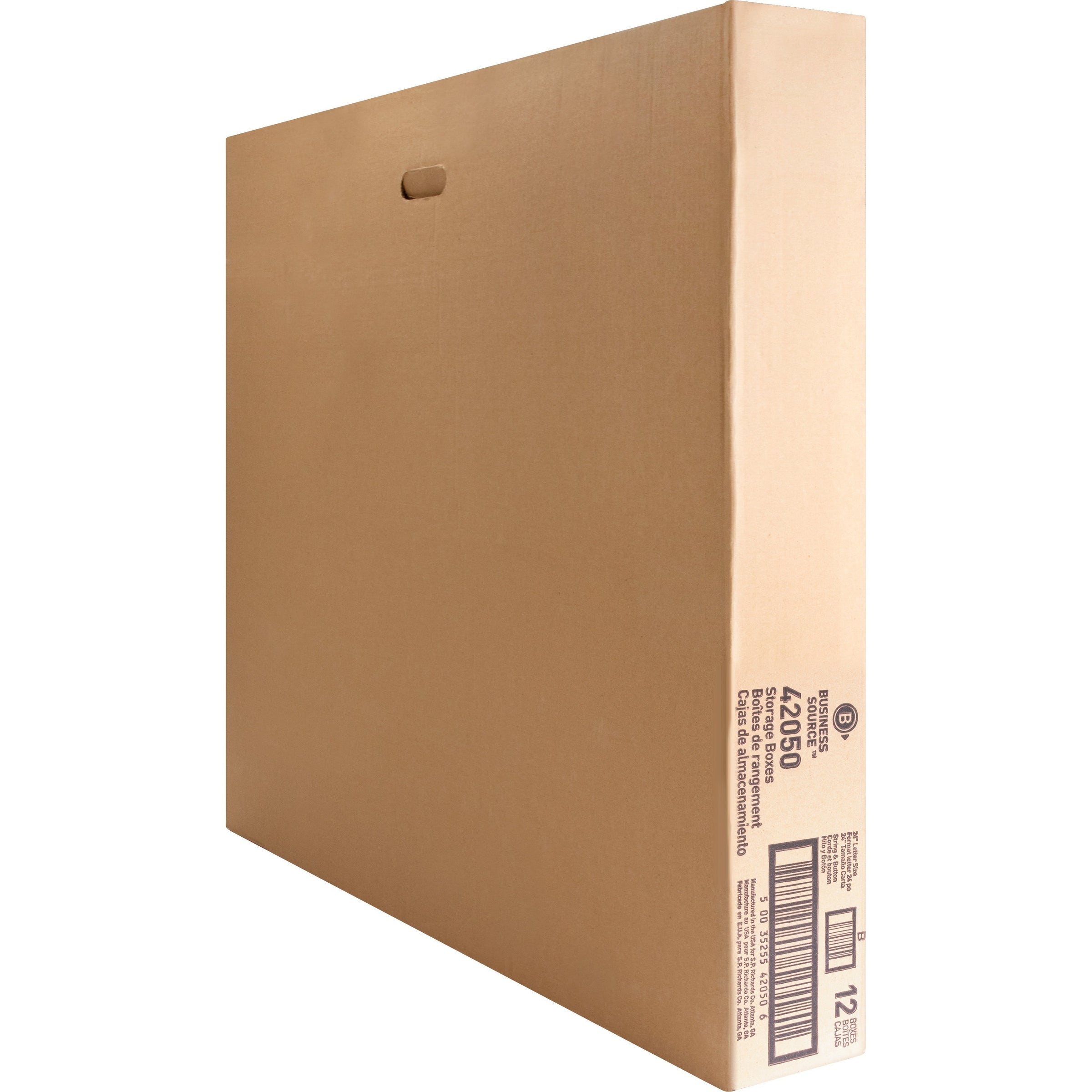 Business Source Light Duty Letter Size Storage Box - External Dimensions: 12" Width x 24" Depth x 10"Height - 350 lb - Media Size Supported: Letter - Light Duty - Stackable - White - For File - Recycled - 12 / Carton - 