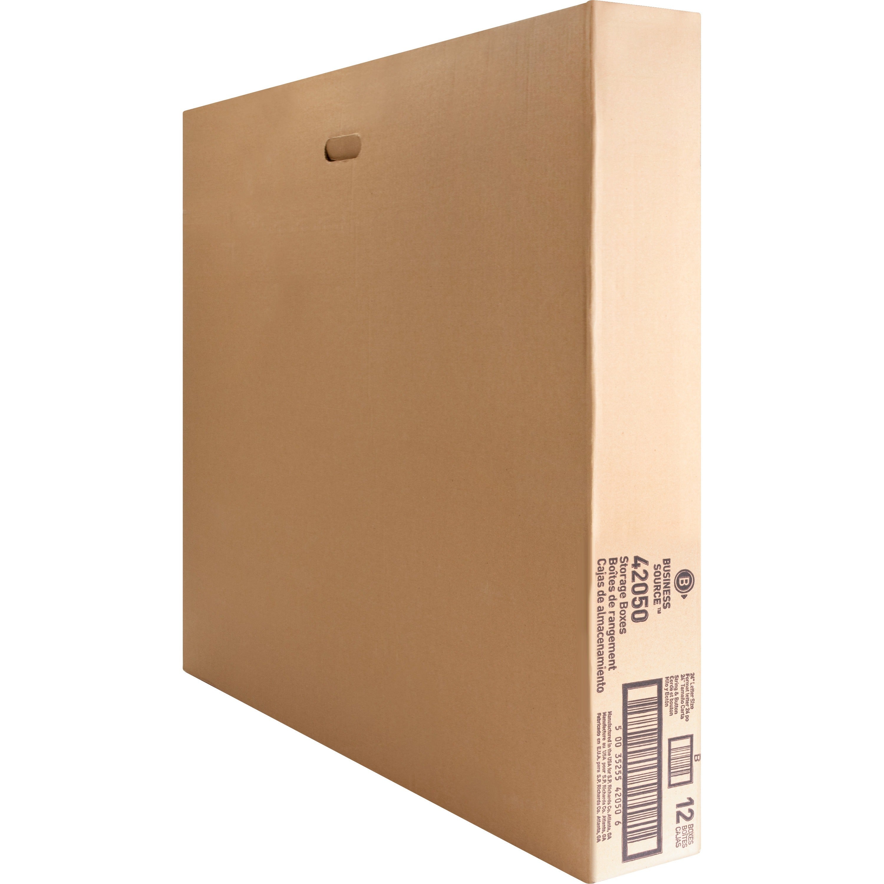 Business Source Light Duty Letter Size Storage Box - External Dimensions: 12" Width x 24" Depth x 10"Height - 350 lb - Media Size Supported: Letter - Light Duty - Stackable - White - For File - Recycled - 12 / Carton - 