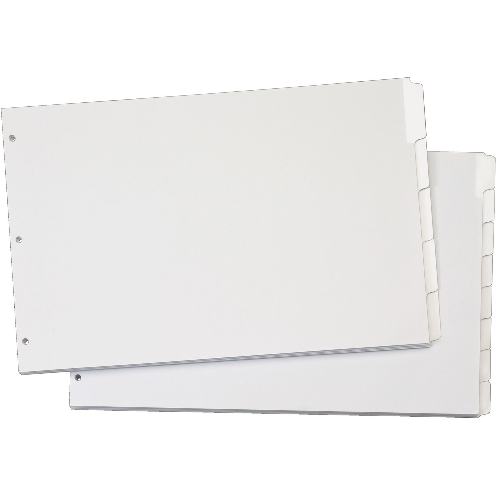 Write 'n Erase Tabloid Index Dividers, 5-Tab, 11 x 17, White, 1 Set