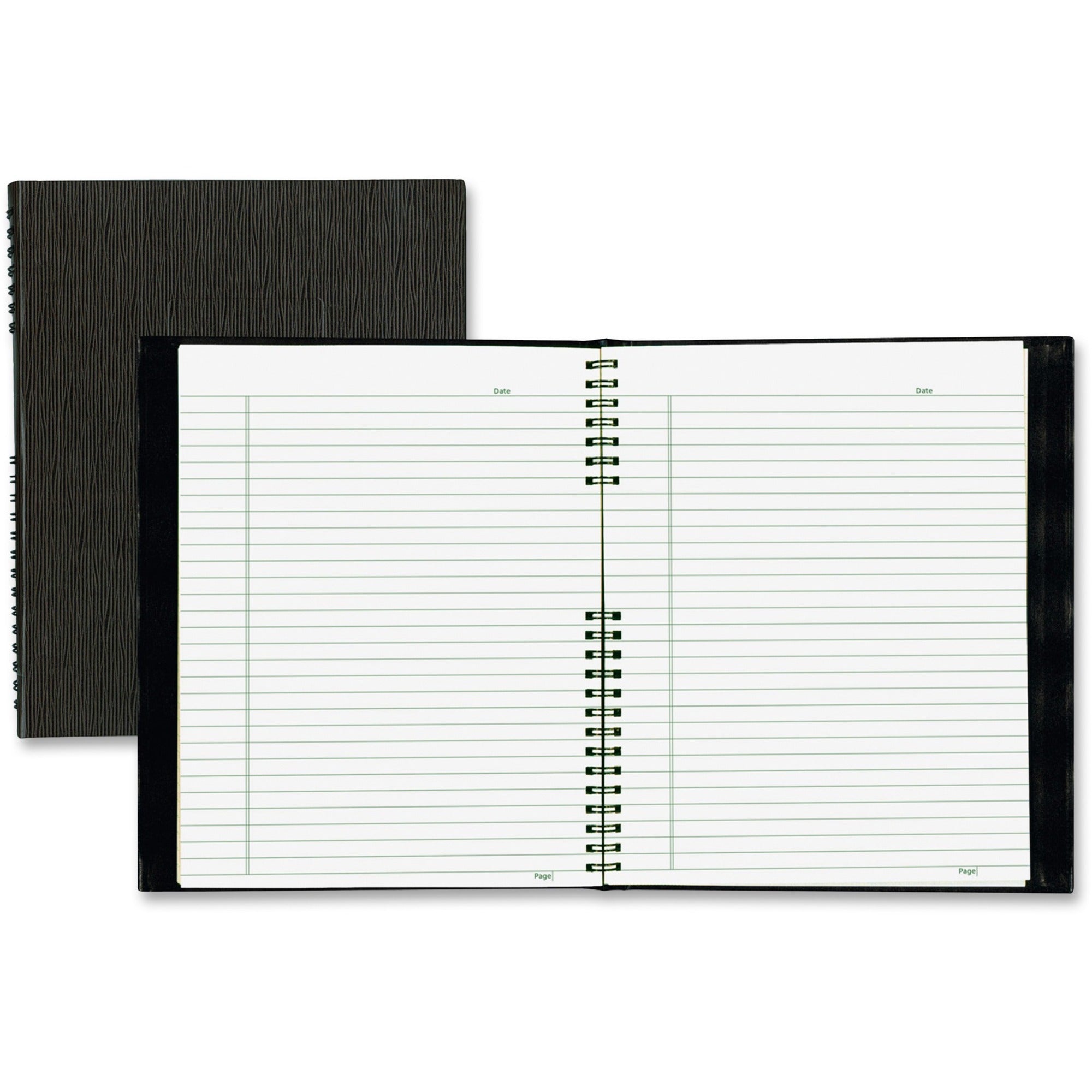 EcoLogix NotePro Executive Notebook, 1-Subject, Medium/College Rule, Black Cover, (100) 11 x 8.5 Sheets