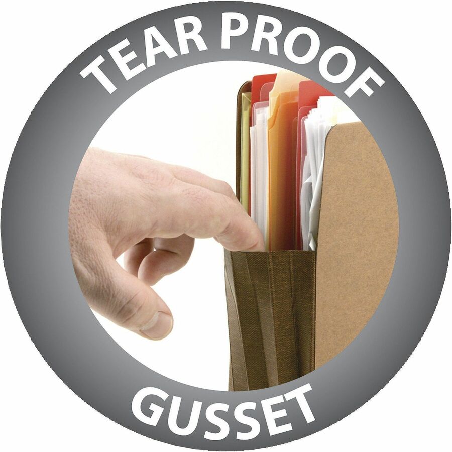 Easy Grip Pockets, 5.25" Expansion, Legal Size, Redrope, 10/Box