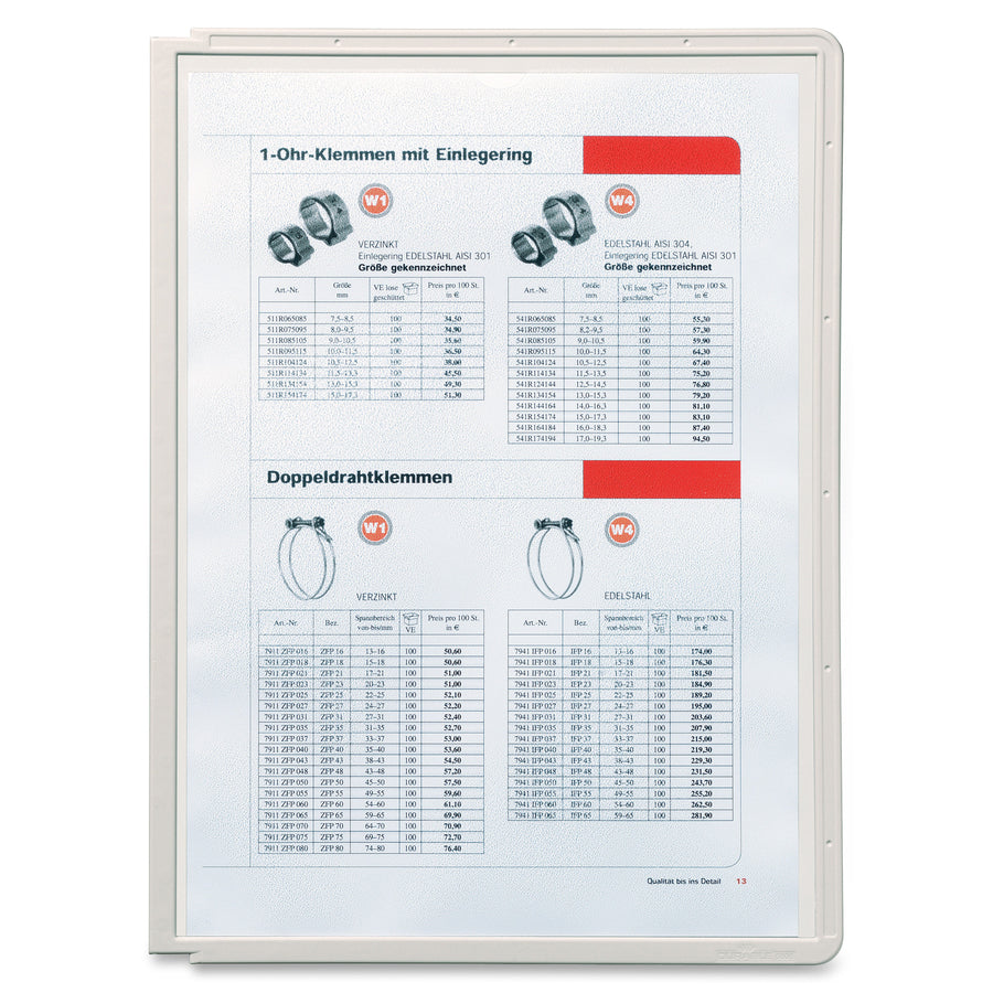 DURABLE Replacement Panels for SHERPA/VARIO Reference Display System - Replacement Panels - Gray - 5 Pack - SHERPA/VARIO Design - 
