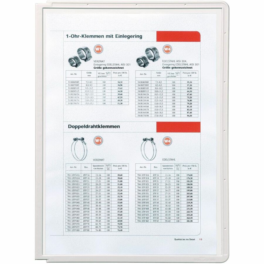 DURABLE Replacement Panels for SHERPA/VARIO Reference Display System - Replacement Panels - Gray - 5 Pack - SHERPA/VARIO Design
