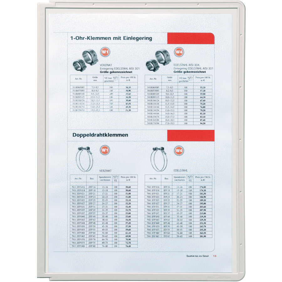 DURABLE Replacement Panels for SHERPA/VARIO Reference Display System - Replacement Panels - Gray - 5 Pack - SHERPA/VARIO Design - 