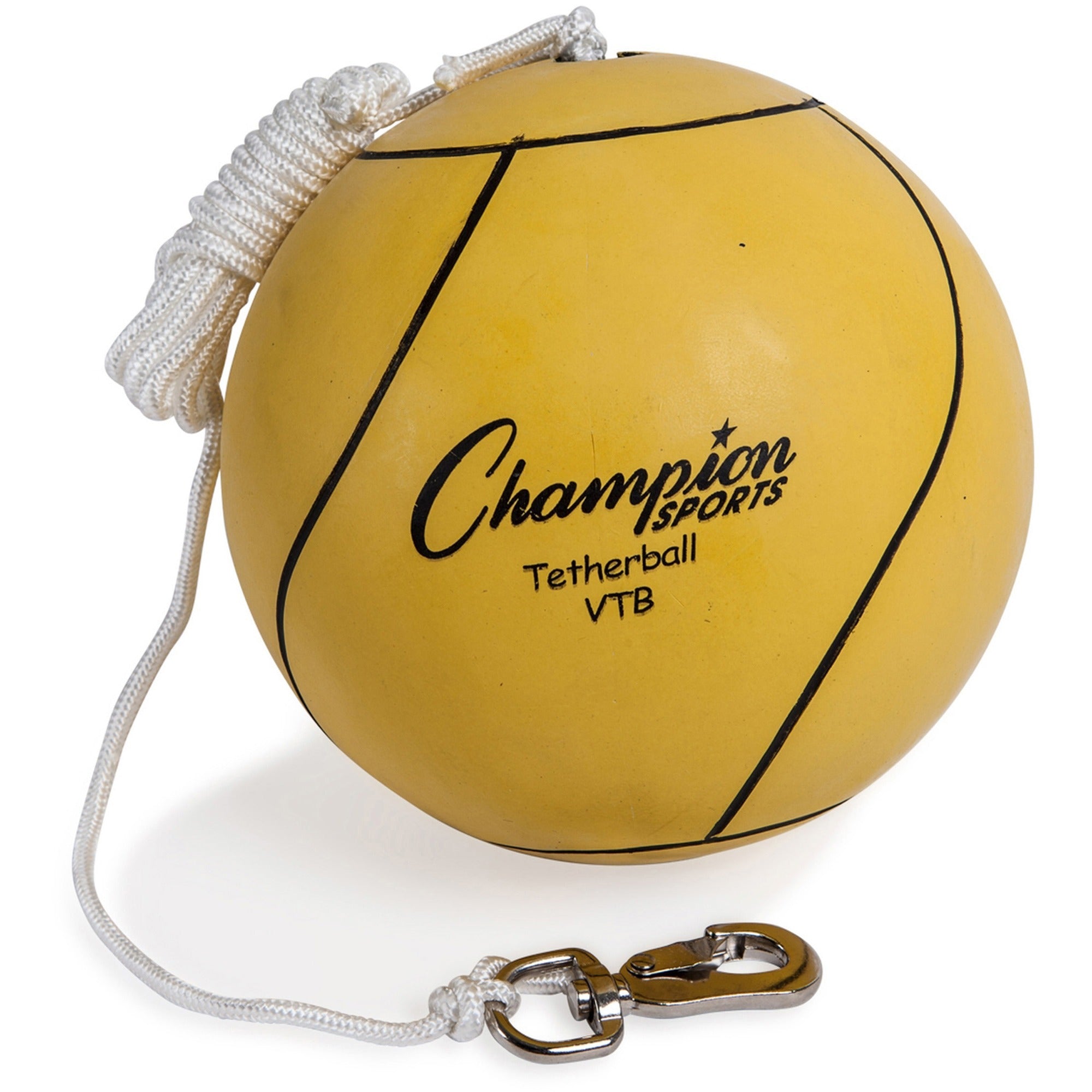 Champion Sports Yellow Tether Ball - Rubber, Nylon - Yellow - 1 Each - 