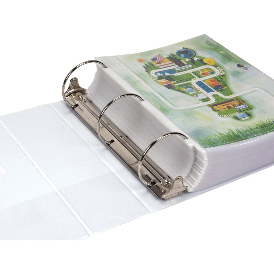 Earth's Choice Plant-Based Round Ring View Binder, 3 Rings, 4" Capacity, 11 x 8.5, White