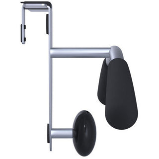 Hanger Shaped Partition Coat Hook, Metal/Foam/ABS, Silver/Black