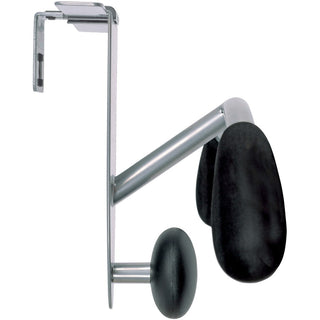 Hanger Shaped Partition Coat Hook, Metal/Foam/ABS, Silver/Black