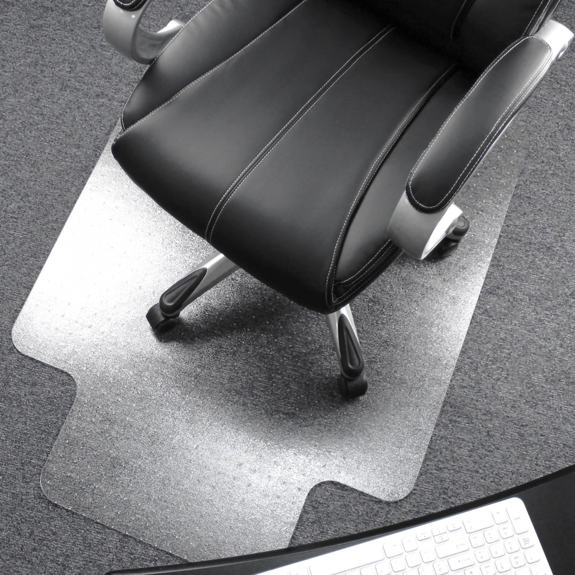 Ultimat Polycarbonate Lipped Chair Mat for Carpets up to 1/2" - 48" x 53" - Clear Lipped Polycarbonate Chair Mat For Carpets - 53" L x 48" W x 0.085" D