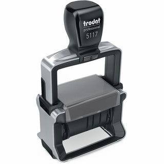 Professional 12-Message Date Stamp, Self-Inking, 2.25 x 0.38, Black
