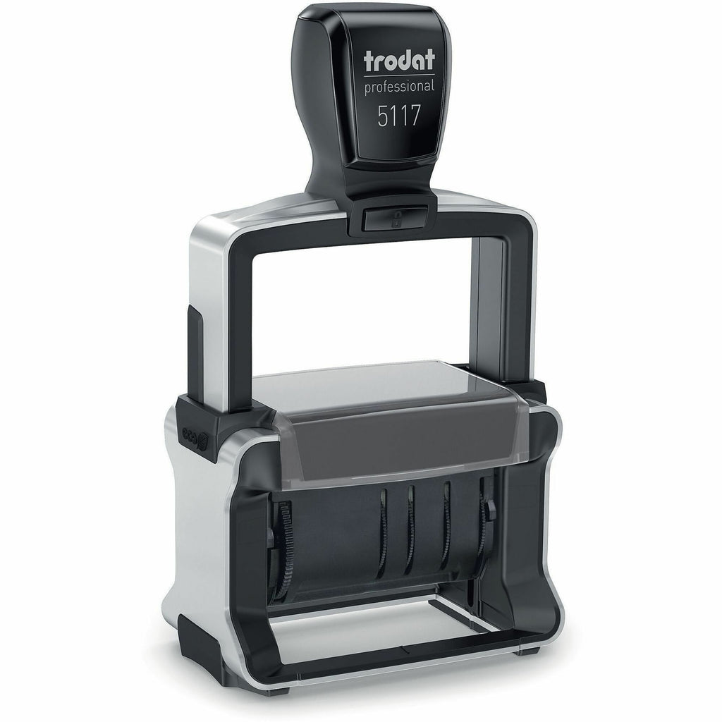 Professional 12-Message Date Stamp, Self-Inking, 2.25 x 0.38, Black
