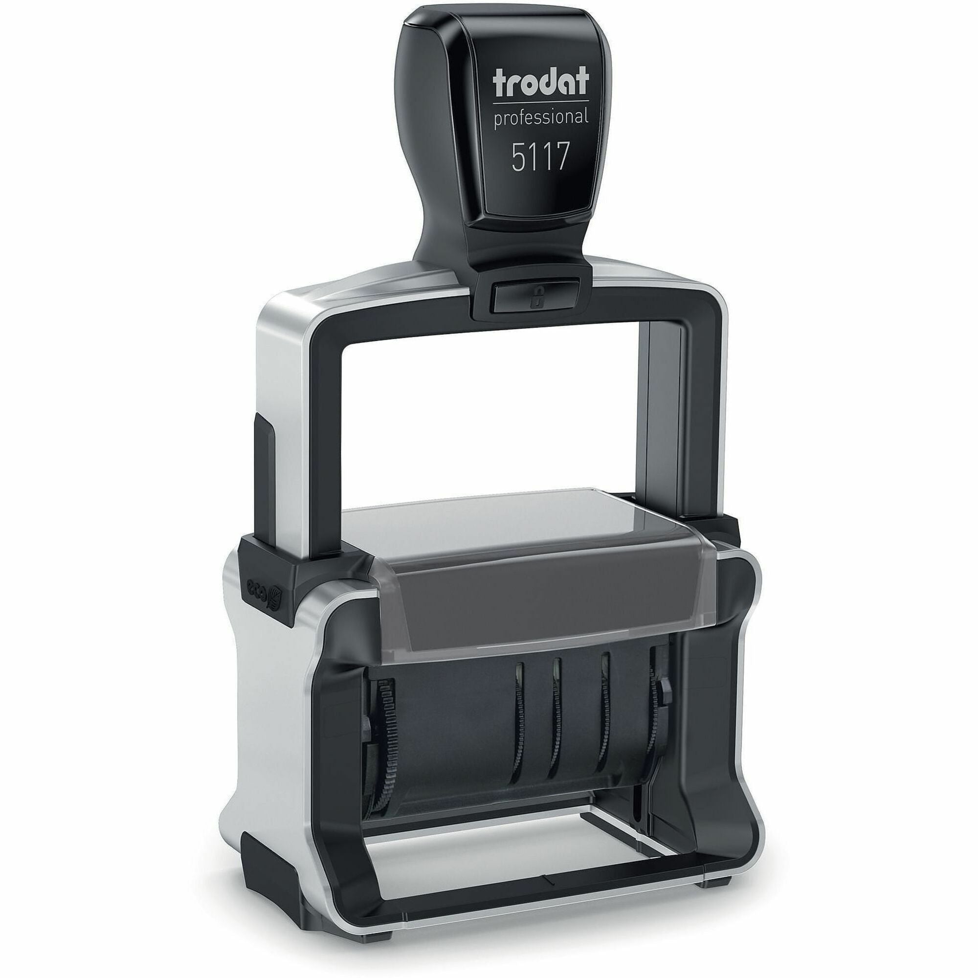 Professional 12-Message Date Stamp, Self-Inking, 2.25 x 0.38, Black
