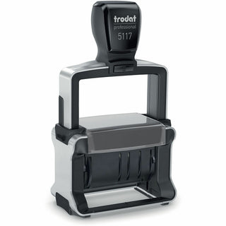 Professional 12-Message Date Stamp, Self-Inking, 2.25 x 0.38, Black