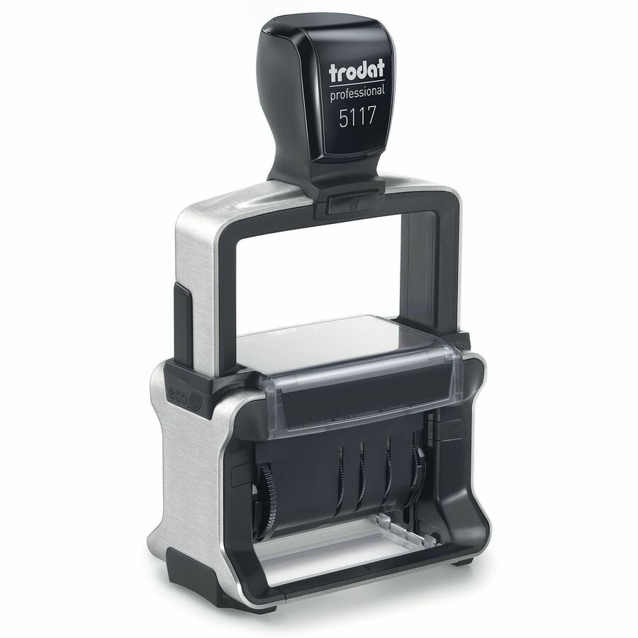 Professional 12-Message Date Stamp, Self-Inking, 2.25 x 0.38, Black