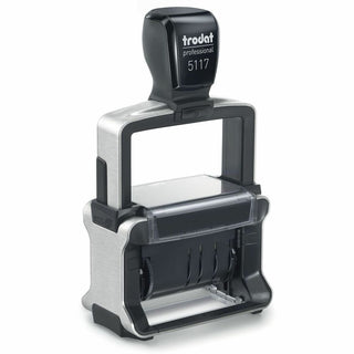 Professional 12-Message Date Stamp, Self-Inking, 2.25 x 0.38, Black