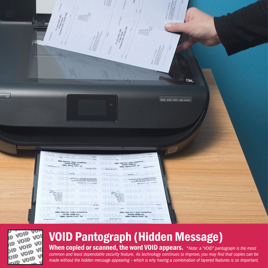 DocuGard Standard 2-part Medical Security Paper - Letter - 8 1/2" x 11" - 24 lb Basis Weight - 250 / Pack - Tamper Resistant, Pantograph, Erasure Protection, Watermarked, Security Features Listing, Coin-reactive Ink, Microtext Printing, Carbonless, C