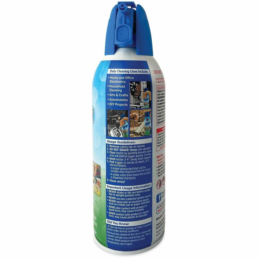 Disposable Compressed Air Duster, 12 oz Can