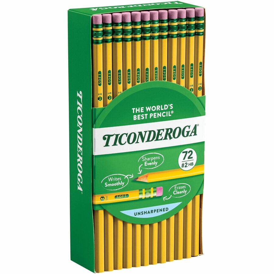 Pencils, HB (#2), Black Lead, Yellow Barrel, 72/Pack