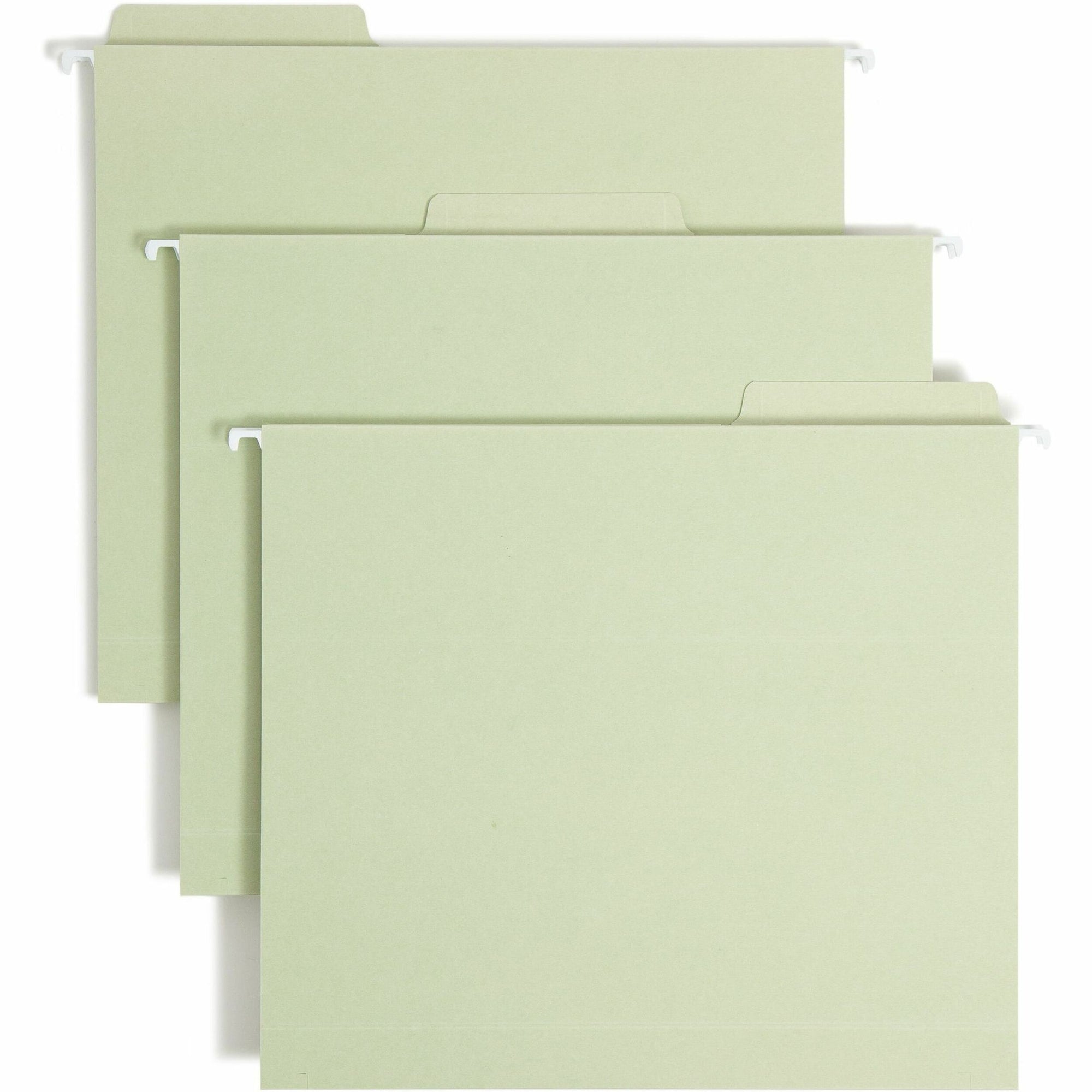 FasTab Box Bottom Hanging Folders, Letter Size, 1/3-Cut Tabs, Moss, 20/Box