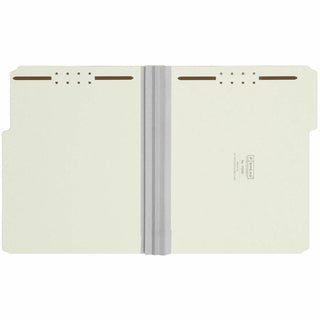 Recycled Pressboard Fastener Folders, 3" Expansion, 2 Fasteners, Letter Size, Gray-Green Exterior, 25/Box