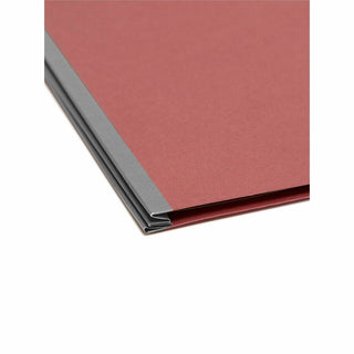 Recycled Pressboard Classification Folders, 2" Expansion, 1 Divider, 4 Fasteners, Letter Size, Red Exterior, 10/Box