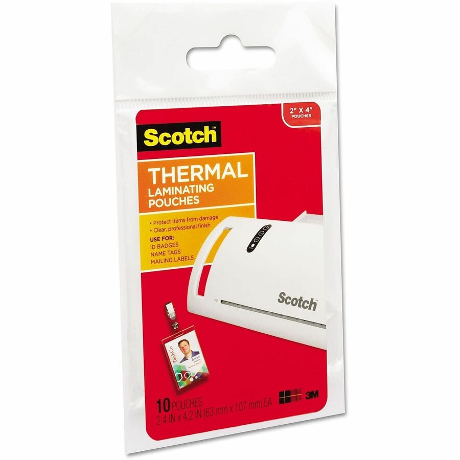 Laminating Pouches, 5 mil, 2.25" x 4.25", Gloss Clear, 10/Pack