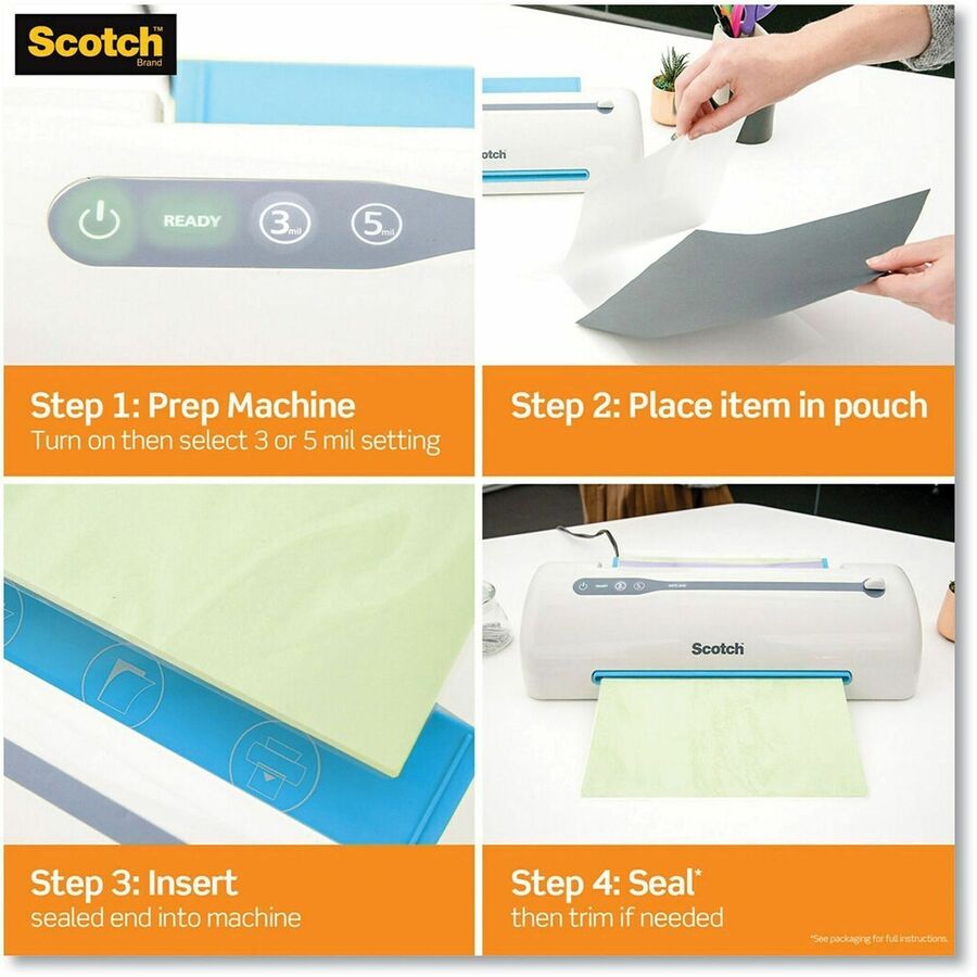 Laminating Pouches, 5 mil, 2.25" x 4.25", Gloss Clear, 10/Pack