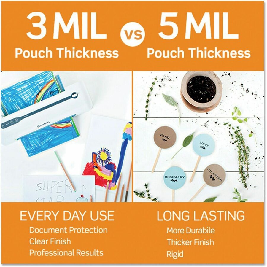 Laminating Pouches, 5 mil, 2.25" x 4.25", Gloss Clear, 10/Pack
