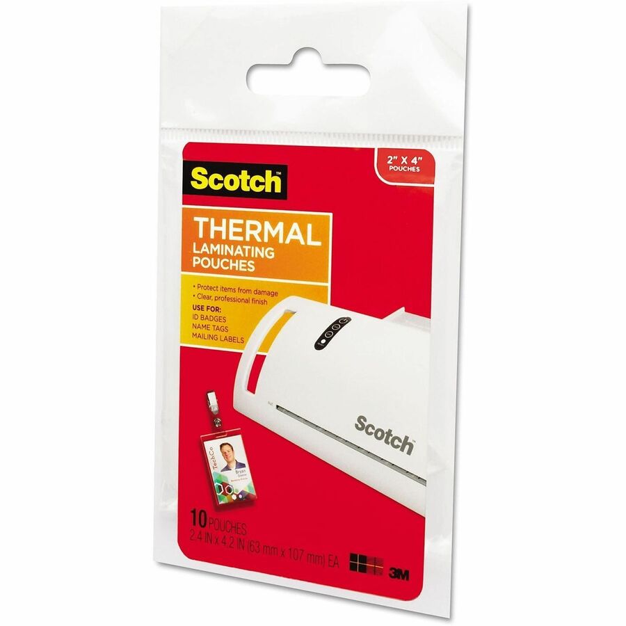 Laminating Pouches, 5 mil, 2.25" x 4.25", Gloss Clear, 10/Pack