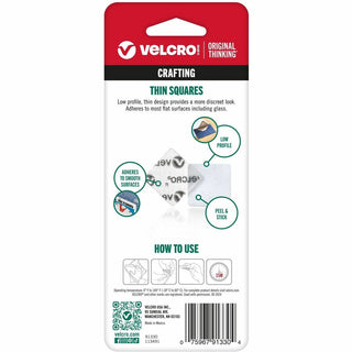 Sticky-Back Fasteners, Removable Adhesive, 0.88" x 0.88", Clear, 12/Pack
