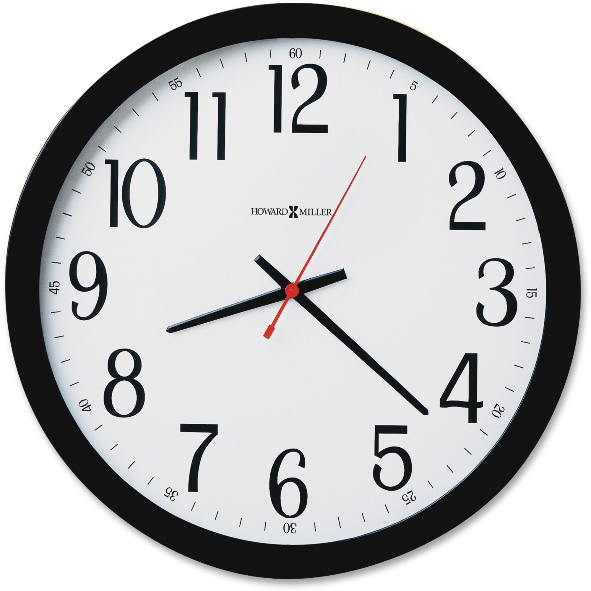 Gallery Wall Clock, 16" Overall Diameter, Black Case, 1 AA (sold separately)