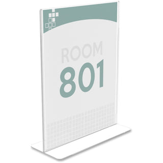 Superior Image Double Sided Sign Holder, 8.5 x 11 Insert, Clear