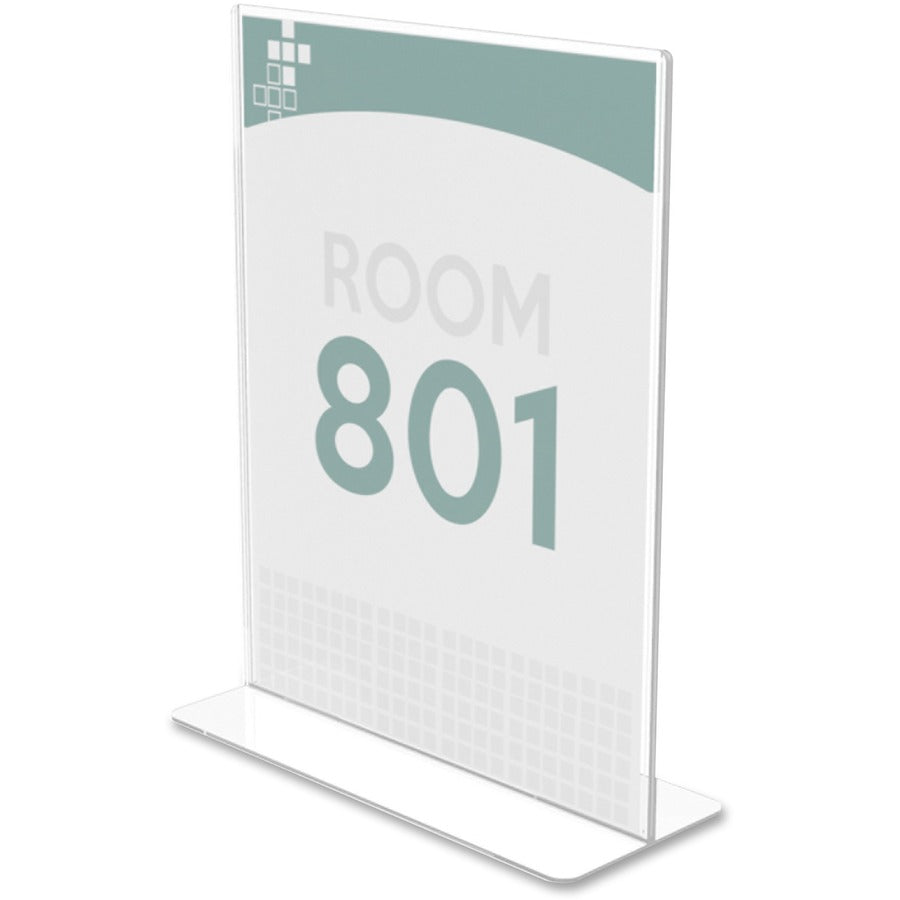 Superior Image Double Sided Sign Holder, 8.5 x 11 Insert, Clear