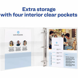 Durable View Binder with DuraHinge and EZD Rings, 3 Rings, 4" Capacity, 11 x 8.5, White, (9801)