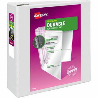 Durable View Binder with DuraHinge and EZD Rings, 3 Rings, 4" Capacity, 11 x 8.5, White, (9801)