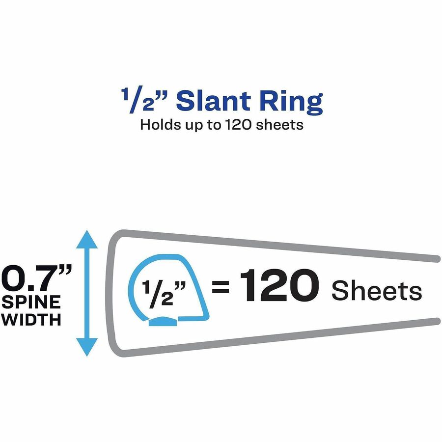 Heavy-Duty Non Stick View Binder with DuraHinge and Slant Rings, 3 Rings, 0.5" Capacity, 11 x 8.5, Black, (5233)