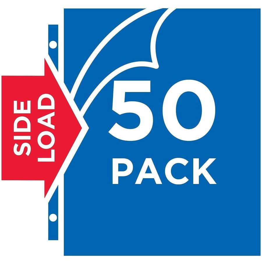 Quick Top and Side Loading Sheet Protectors, Letter, Non-Glare, 50/Box