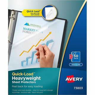 Quick Top and Side Loading Sheet Protectors, Letter, Non-Glare, 50/Box